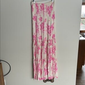 Floral Strapless Maxi Dress by Abel the Label - Pink Ivory size L